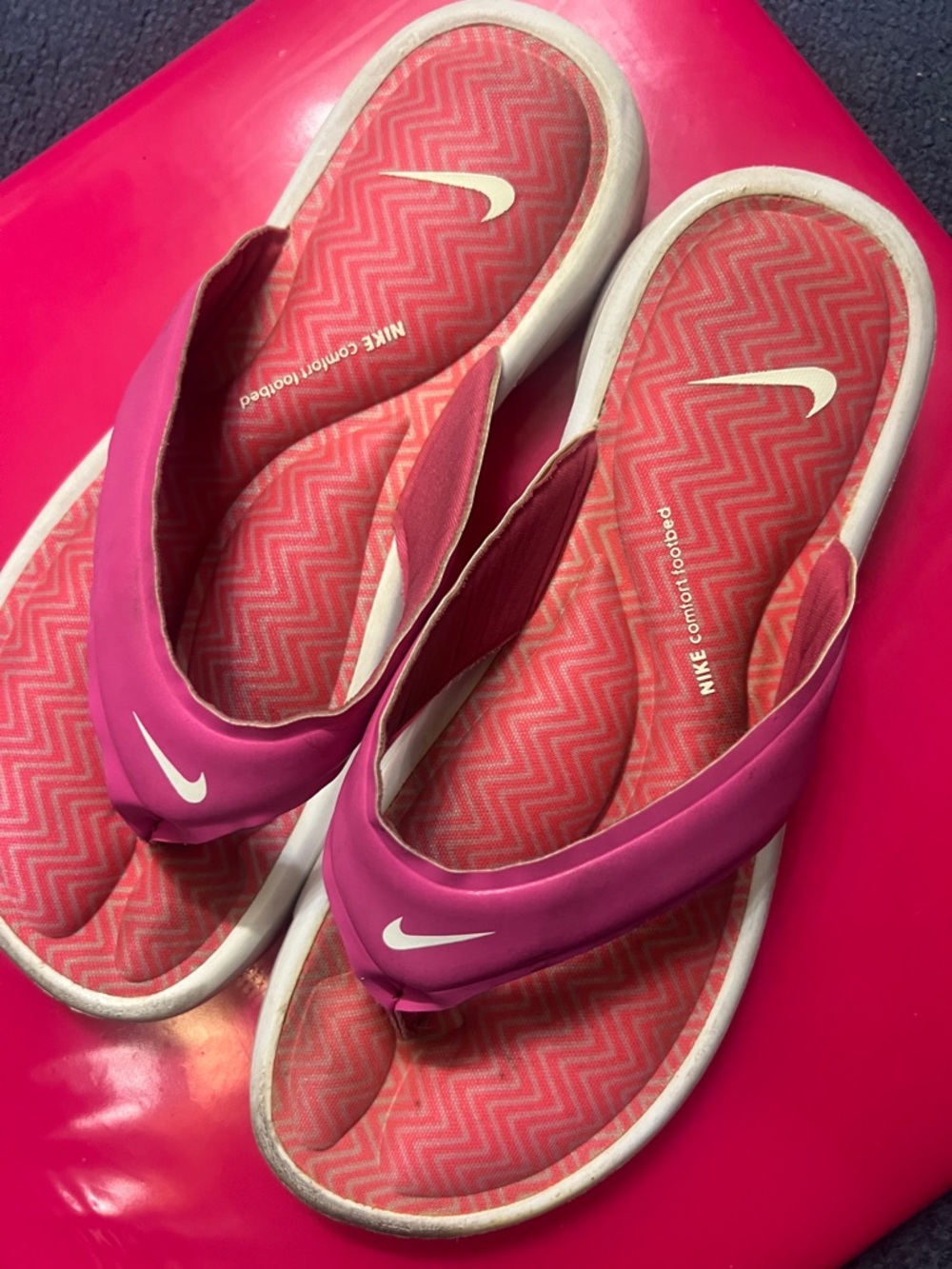 Nike Hot Pink Women's memory Foam Sandals
